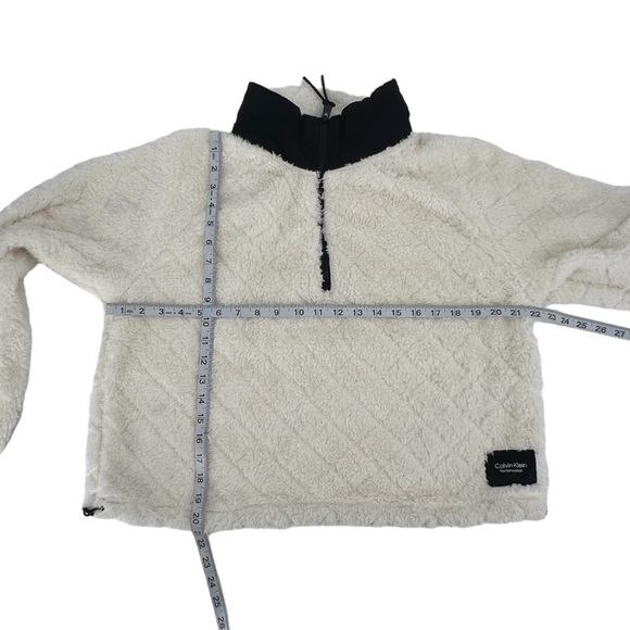 Calvin Klein Performance White Sherpa 3/4 Zip Pullover Sweatshirt Size XL Womens - Picture 4 of 5